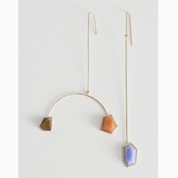 & Other Stories Jewelry - NWT & Other Stories Asymmetric Stone Earrings Blue Orange